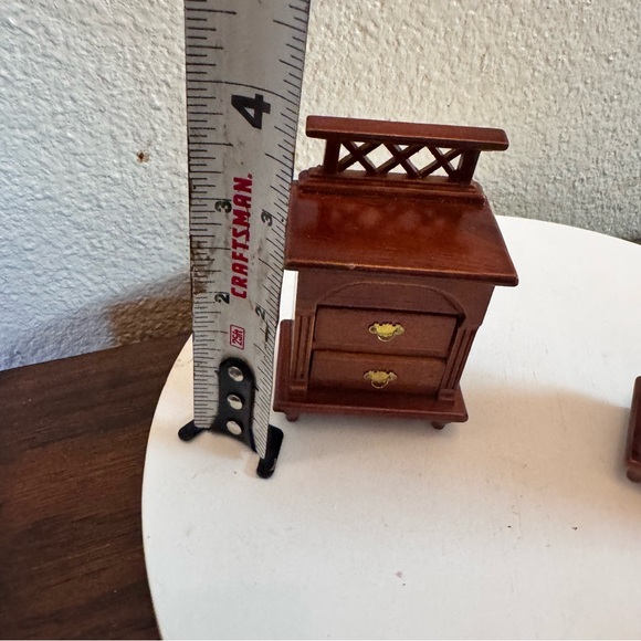 Vintage dollhouse Miniature furniture lattice design side tables night stands - Picture 2 of 5